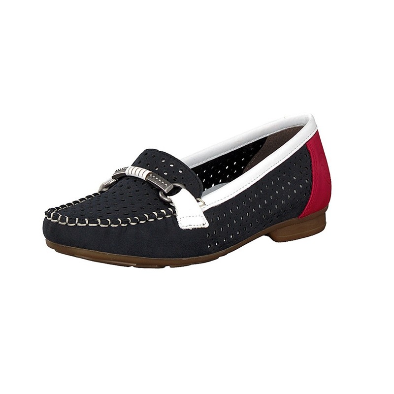 Mocassim Rieker 40065-14 Para Mulher - Azuis